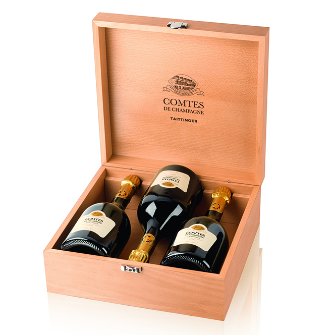 Buy & Send 3 x Taittinger Comtes De Champagne Blanc De Blanc in Treble Gift Box